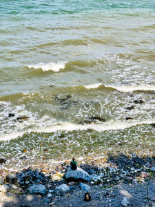 Brodtener Ufer, Brodtener Steilufer, Baltic Sea, stones, shore, landscape, sea, man, Hanseatic City of Lübeck, Northern Germany, steep coast, Bay of Lübeck, Schleswig-Holstein, Germany