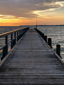 Travemünde, pier, Baltic Sea, jetty, shore, landscape, sea, Hanseatic city of Lübeck, Northern Germany, sunrise, Bay of Lübeck, Schleswig-Holstein, Germany