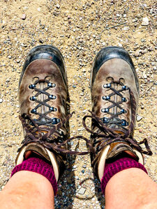 Travemünde, Priwall, hiking boots, hiking, boots, shoes, equipment, Hanseatic city of Lübeck, northern Germany, brown, Bay of Lübeck, Schleswig-Holstein, Germany