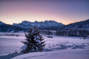Germany, Bavaria, landscape at Geroldsee near Krün with Karwendel mountains Germany, Bavaria, landscape at Geroldsee near Krün with Karwendel mountains