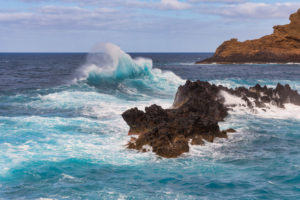 Atlantic Ocean at Porto Moniz, Madeira, Portugal Atlantic Ocean at Porto Moniz, Madeira, Portugal