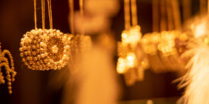 Christmas decorations, stars in gold Christmas decorations, stars in gold