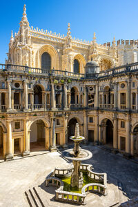 Portugal, Tomar, District of Santarém, UNESCO World Heritage Site Convento de Cristo (Convent of Christ), Castle and Monastery of the Knights Templar, Great Cloister of Diogo de Torralva Portugal, Tomar, District of Santarém, UNESCO World Heritage Site Convento de Cristo (Convent of Christ), Castle and Monastery of the Knights Templar, Great Cloister of Diogo de Torralva