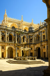 Portugal, Tomar, District of Santarém, UNESCO World Heritage Site Convento de Cristo (Convent of Christ), Castle and Monastery of the Knights Templar, Great Cloister of Diogo do Torralva Portugal, Tomar, District of Santarém, UNESCO World Heritage Site Convento de Cristo (Convent of Christ), Castle and Monastery of the Knights Templar, Great Cloister of Diogo do Torralva