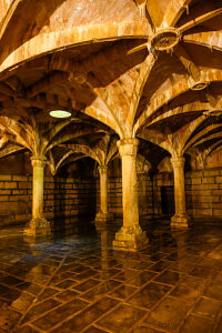 Portugal, Tomar, Santarém district, UNESCO World Heritage Site Convento de Cristo (Convent of Christ), castle and monastery of the Knights Templar, cistern of the 16th century Crow Monastery, Portugal, Tomar, Santarém district, UNESCO World Heritage Site Convento de Cristo (Convent of Christ), castle and monastery of the Knights Templar, cistern of the 16th century Crow Monastery,