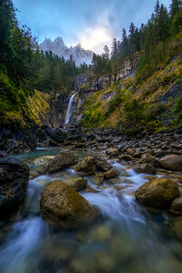 Rosenlaui Waterfall, Rosenlaui Valley, Bernese Oberland, Switzerland