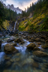 Rosenlaui Waterfall, Rosenlaui Valley, Bernese Oberland, Switzerland