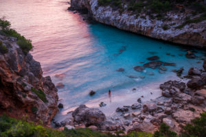 Spain, Mallorca, Cala des Moro bay at sunrise Spain, Mallorca, Cala des Moro bay at sunrise