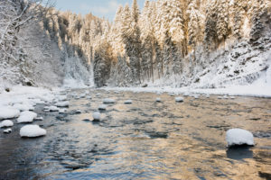 The Ammer in winter with ice and snow The Ammer in winter with ice and snow