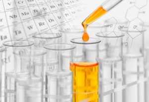 Chemistry and experiment in the laboratory with test tubes Chemistry and experiment in the laboratory with test tubes