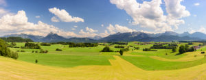 Panorama landscape in Bavaria in Allgäu near Füssen Panorama landscape in Bavaria in Allgäu near Füssen