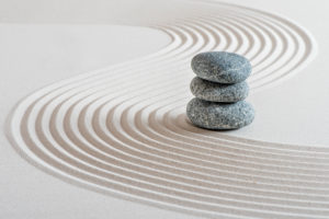 Japanese zen garden in the sand Japanese zen garden in the sand