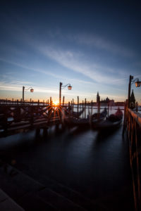 Italien, Venedig, Markusplatz, Gondeln, Langzeitbelichtung Italien, Venedig, Markusplatz, Gondeln, Langzeitbelichtung