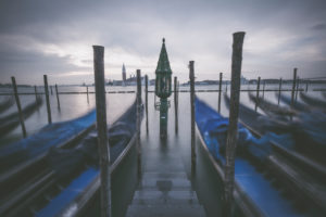 Italien, Venedig, Markusplatz, Gondeln, Langzeitbelichtung Italien, Venedig, Markusplatz, Gondeln, Langzeitbelichtung
