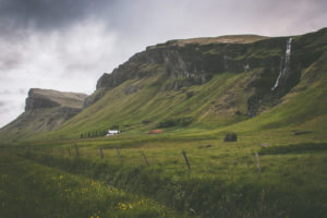 Mountain range in the south of Iceland, green island Mountain range in the south of Iceland, green island
