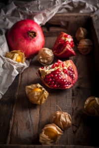 Pomegranate and physalis Pomegranate and physalis