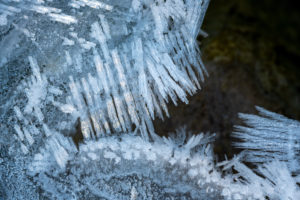 Ice crystals in the Isar stream bed with different shapes and structures Ice crystals in the Isar stream bed with different shapes and structures