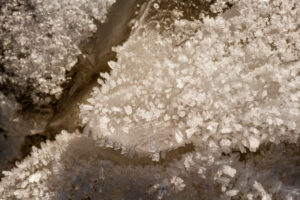 Ice crystals in the Isar stream bed with different shapes and structures Ice crystals in the Isar stream bed with different shapes and structures