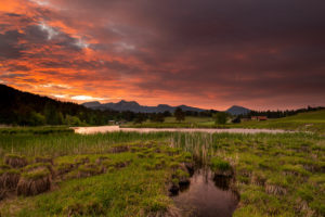 Afterglow on the Schmalensee looking towards the Ester Mountains. Afterglow on the Schmalensee looking towards the Ester Mountains.