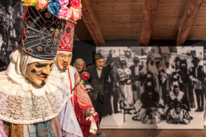 the exhibition of traditional masks in Algundei Museum of Dosoledo, Comelico Superiore, Belluno, Veneto, Italy the exhibition of traditional masks in Algundei Museum of Dosoledo, Comelico Superiore, Belluno, Veneto, Italy