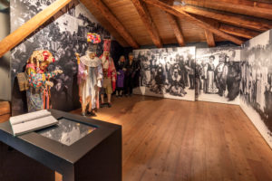 the exhibition of traditional masks in Algundei Museum of Dosoledo, Comelico Superiore, Belluno, Veneto, Italy the exhibition of traditional masks in Algundei Museum of Dosoledo, Comelico Superiore, Belluno, Veneto, Italy