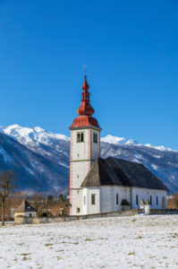 Church of the Assumption of the Virgin Mary (cerkev Marijinega vnebovzetja) in Bitnje, Bohinjska Bistrica, Upper Carniola, Slovenia