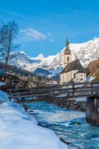 Ramsau near Berchtesgaden in winter, Berchtesgadener Land district, Upper Bavaria, Bavaria, Germany