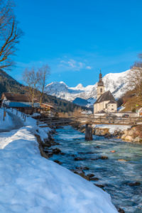 Ramsau near Berchtesgaden in winter, Berchtesgadener Land district, Upper Bavaria, Bavaria, Germany