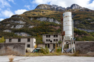 abandoned cement plant, industrial ruins, castellavazzo, belluno, veneto, italy