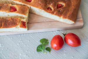 homemade Apulian focaccia, typical Italian food