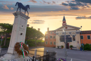 the monument to the fallen of the two world wars in the tourist resort of Cavallino Treporti, Venice, Italy the monument to the fallen of the two world wars in the tourist resort of Cavallino Treporti, Venice, Italy