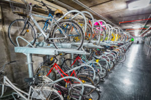 Underground bicycle garage near the Florence train station, Tuscany, Italy, Europe Underground bicycle garage near the Florence train station, Tuscany, Italy, Europe