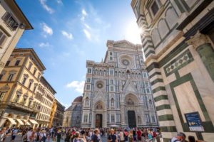 The facade of the Cathedral of Florence, Cathedral of Saint Mary of the Flower, Tuscany, Italy Europe The facade of the Cathedral of Florence, Cathedral of Saint Mary of the Flower, Tuscany, Italy Europe