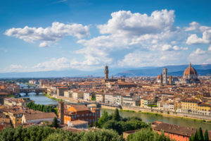 view on Firenze historic centre with the palaces and the Arno river, Florence Tuscany, Italy, Europe view on Firenze historic centre with the palaces and the Arno river, Florence Tuscany, Italy, Europe