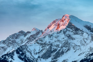 Sunrise on the Hoher Goell / Hoher Göll mountain, Berchtesgaden Alps, on the border of Bavaria and Salzburg, Austria / Germany, Europe Sunrise on the Hoher Goell / Hoher Göll mountain, Berchtesgaden Alps, on the border of Bavaria and Salzburg, Austria / Germany, Europe