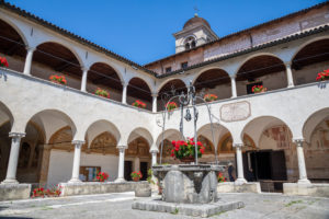 Italy, Veneto, Belluno, Feltre, the basilica sanctuary of the Saints Vittore and Corona, the cloister Italy, Veneto, Belluno, Feltre, the basilica sanctuary of the Saints Vittore and Corona, the cloister