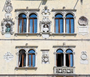 Italy, Veneto, Belluno, Dolomites, detail of the facade of the Palazzo dei Rettori Italy, Veneto, Belluno, Dolomites, detail of the facade of the Palazzo dei Rettori