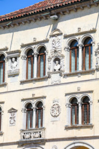 Italy, Veneto, Belluno, Dolomites, detail of the facade of the Palazzo dei Rettori Italy, Veneto, Belluno, Dolomites, detail of the facade of the Palazzo dei Rettori