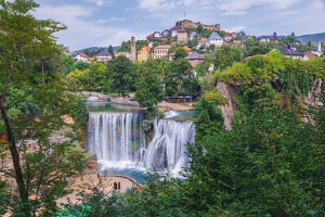 Jajce and the Pliva waterfalls, Central Bosnia Canton, Bosnia and Herzegovina Jajce and the Pliva waterfalls, Central Bosnia Canton, Bosnia and Herzegovina