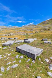 Medieval stecak tombstones scattered across the Dolovi-Poljice necropolis on planina Visocica, a 15th-16th century burial site and National Monument of Bosnia and Herzegovina, near Odzaci, Konjic, Herzegovina-Neretva Canton, Bosnia and Herzegovina Medieval stecak tombstones scattered across the Dolovi-Poljice necropolis on planina Visocica, a 15th-16th century burial site and National Monument of Bosnia and Herzegovina, near Odzaci, Konjic, Herzegovina-Neretva Canton, Bosnia and Herzegovina