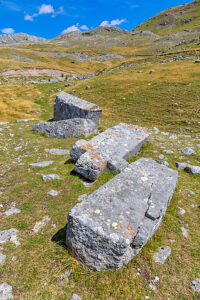 Medieval stecak tombstones scattered across the Dolovi-Poljice necropolis on planina Visocica, a 15th-16th century burial site and National Monument of Bosnia and Herzegovina, near Odzaci, Konjic, Herzegovina-Neretva Canton, Bosnia and Herzegovina Medieval stecak tombstones scattered across the Dolovi-Poljice necropolis on planina Visocica, a 15th-16th century burial site and National Monument of Bosnia and Herzegovina, near Odzaci, Konjic, Herzegovina-Neretva Canton, Bosnia and Herzegovina