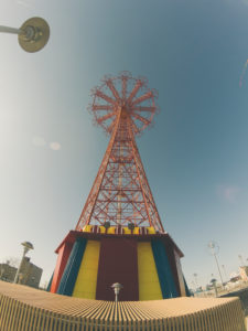 old parachutes ride on coney island, nyc old parachutes ride on coney island, nyc
