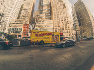 nyc, manhattan buildings, bottom point of view