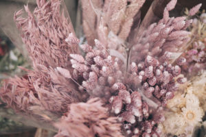 dry bouquet of pink flowers 