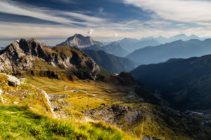 Europe, Italy, Alps, Dolomites, Mountains, Passo Giau, View from Rifugio Nuvolau Europe, Italy, Alps, Dolomites, Mountains, Passo Giau, View from Rifugio Nuvolau