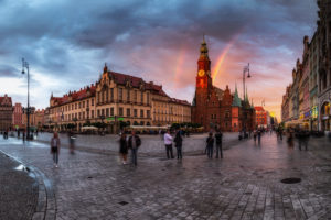 Europe, Poland, Voivodeship Lower Silesian, Wroclaw, Breslau - Market Square and Town Hall Europe, Poland, Voivodeship Lower Silesian, Wroclaw, Breslau - Market Square and Town Hall