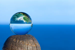 South Africa, Knysna, The Heads, The sea turned upside down in a glass ball South Africa, Knysna, The Heads, The sea turned upside down in a glass ball