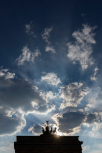Quadriga of the Brandenburg Gate before dramatic cloud mood Quadriga of the Brandenburg Gate before dramatic cloud mood