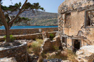 ruined houses of the island Spinalonga, former leprosy island , Greece, Crete, Kalydon