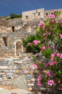 ruined houses of the island Spinalonga, former leprosy island , Greece, Crete, Kalydon